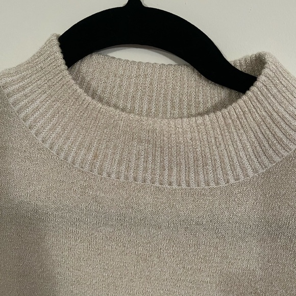 Vintage Bon Worth Metallic Gold Mockneck Short Sleeve Sweater - Picture 9 of 11